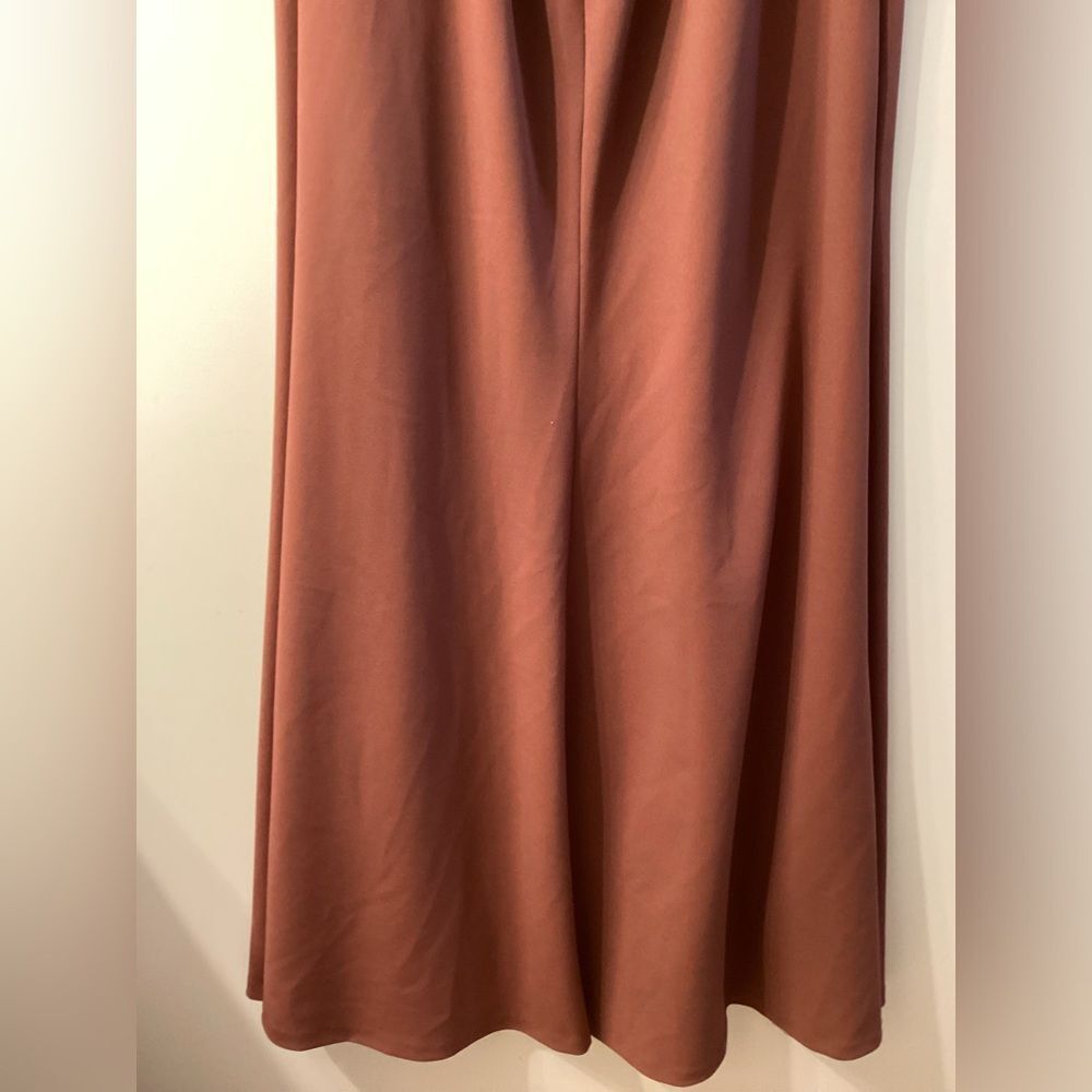 Jenny Woo Rust Brown Sleeveless V-Neck Maxi Dress Size 12 - Picture 12 of 14